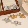 Цветочные серьги-гвоздики из титановой стали для женщин, модные ювелирные изделия, подарок
