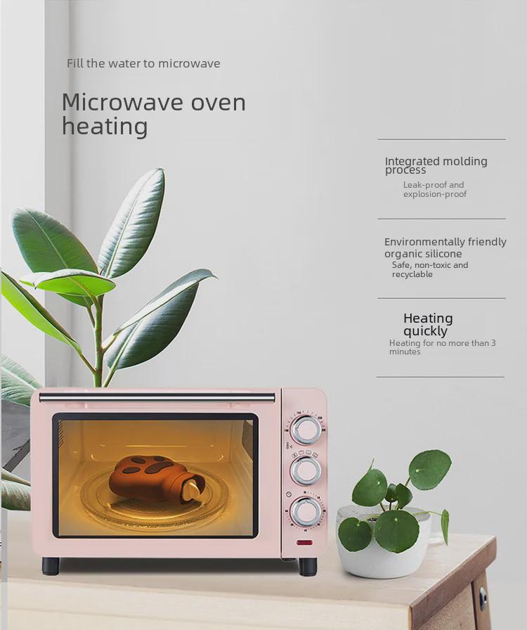 Платиновый силиконовый медвежий лапа, горячий/холодный компресс: Грелка для рук и ледяной компресс, которую можно использовать в микроволновой печи, наполненная водой