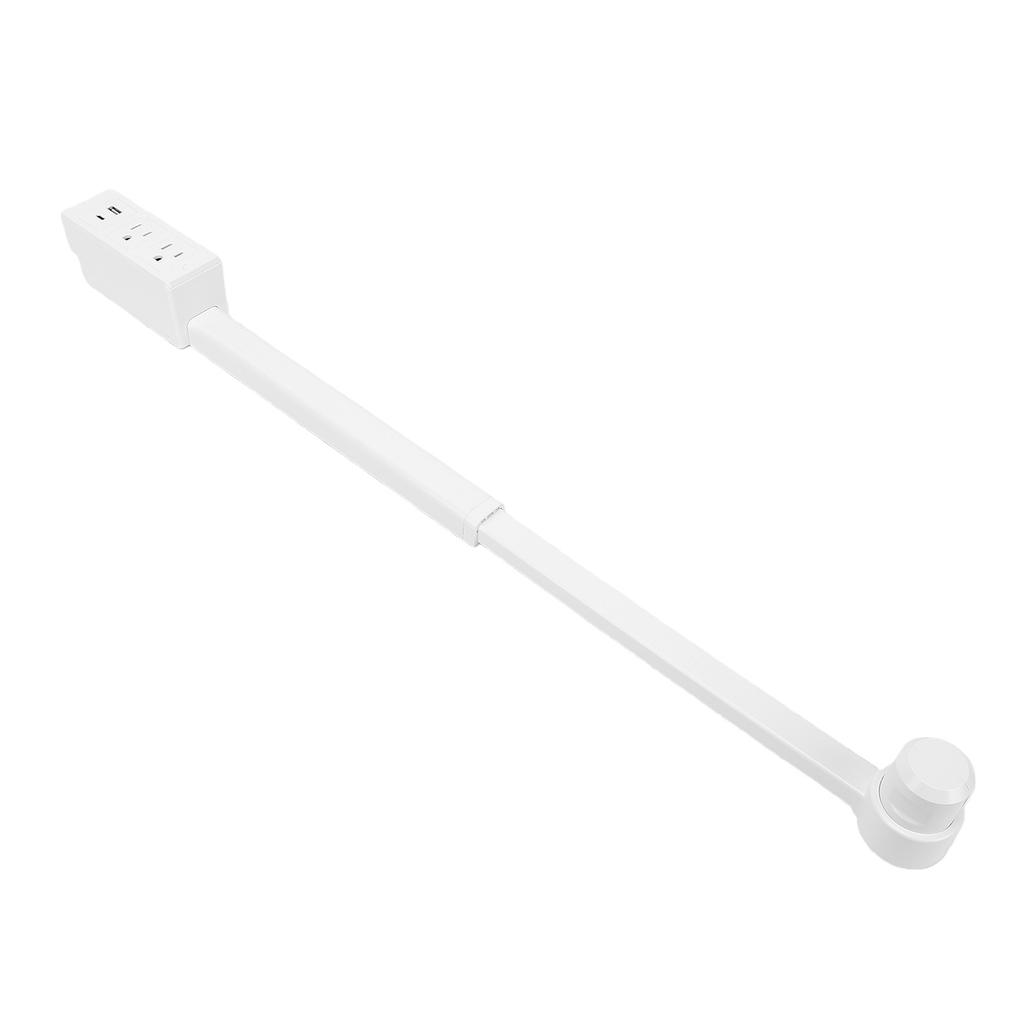 Удлинитель-розетка с 2 розетками переменного тока, портами USB Type-A и Type-C, 90-градусным вращением, выдвижной 17-27 дюймов для прикроватных тумбочек, дивана