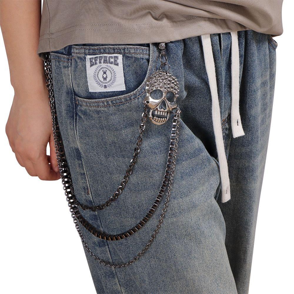Metal Punk Belt Chain Hip Hop Pants Chain Fashion Tassel Jeans Chain Male