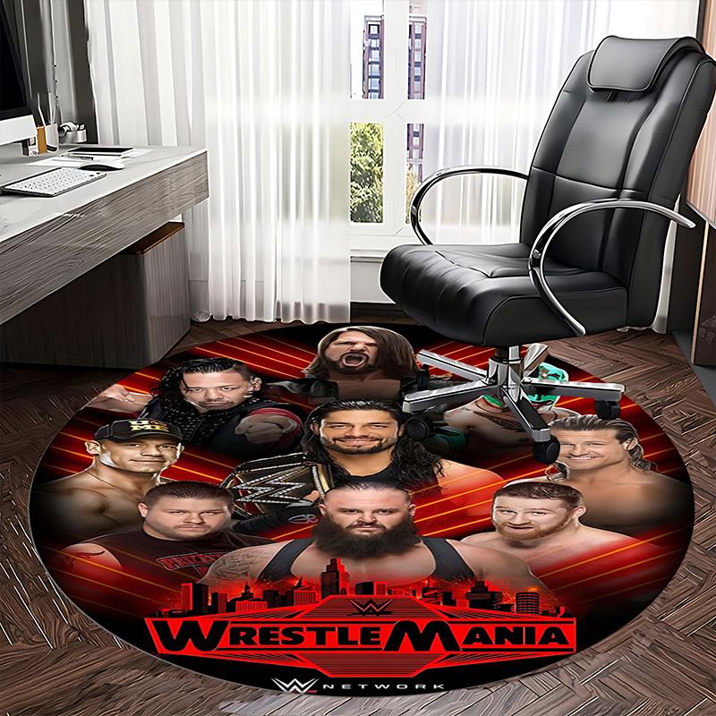 WrestleMania, WWE Network Коврик под стул Круглый ковер Ковер для офиса, Машинная стирка, Нескользящий, Подходит для гостиных, спален