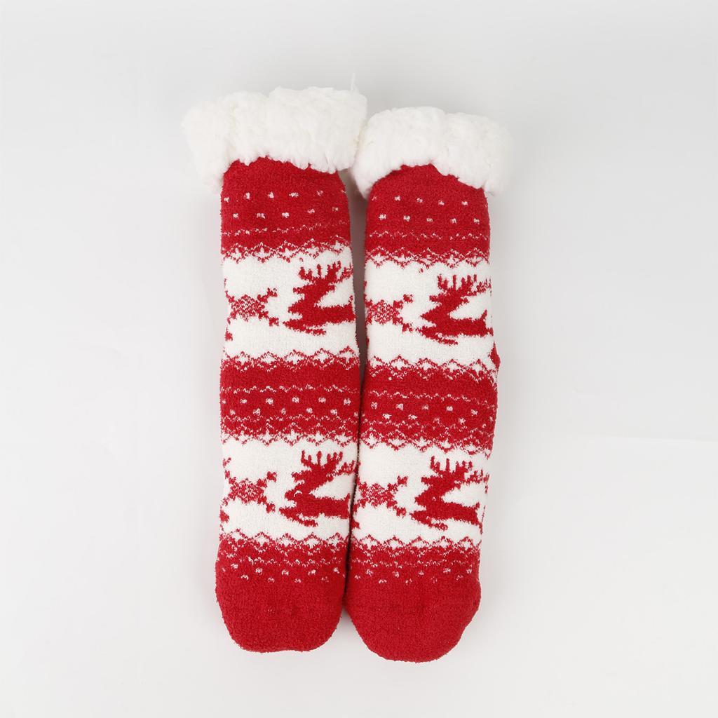 Ladies' Thick Coral Fleece Snow Socks, Lamb Fleece Sleep Socks, Mid Tube Floor Socks, Christmas Gift Socks