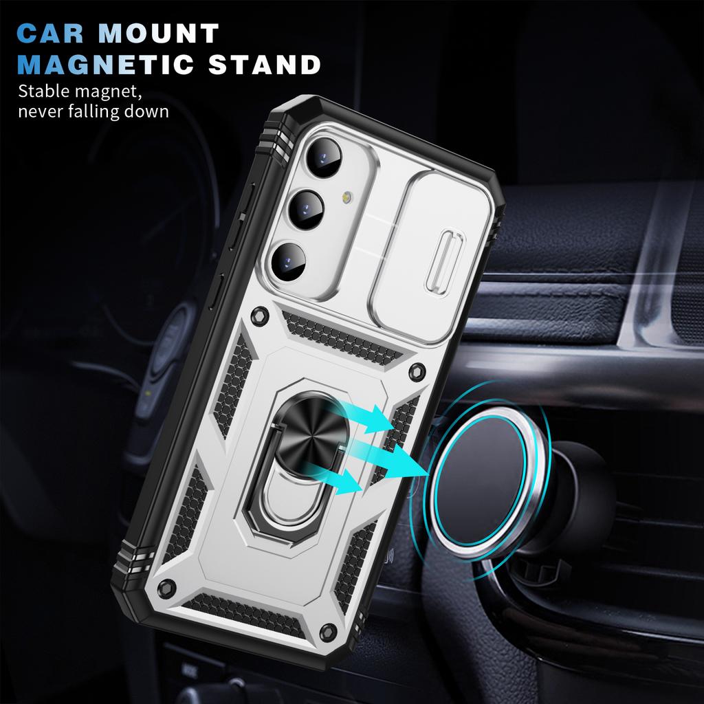 For Samsung Galaxy A55 5G Kickstand Case TPU+PC Camshield Hybrid Phone Cover