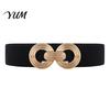 Women Waist Accessories for Date Parties 75cm Women's Elastic Belt, Wide Stretch Fashionable Belt with Stretchy Cinchers Geometric Metal Buckle, Dress