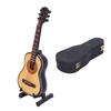 Guitar Model Wooden Desktop Mini Musical Instrument Ornament with Stand and Storage Box