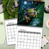 Милый Лягушачий Фотографический Календарь Забавные Лягушки 2027 Настенный Календарь, 12 Месяцев Юмористический Подвесной для Дома Прочный Спиральный Переплет Офис, Янв. - декабрь. животное