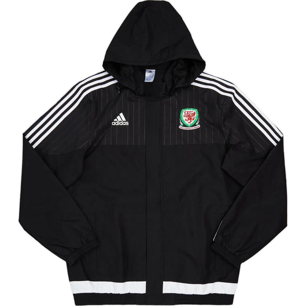 Adidas 2015-16 Wales All-Weather Comfortable Casual Sports Football Shirt Men Tops Black M64041