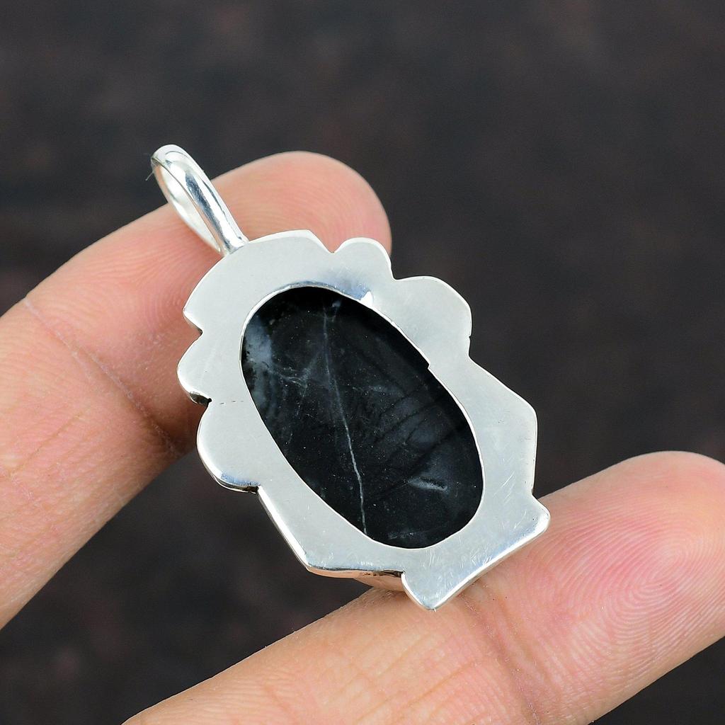 Кулон из пикассовой яшмы Ручной работы Кулон с драгоценным камнем Изящное украшение Кулон из стерлингового серебра 925 пробы Кулон ручной работы Совершенно новый кулон Подарок для жены