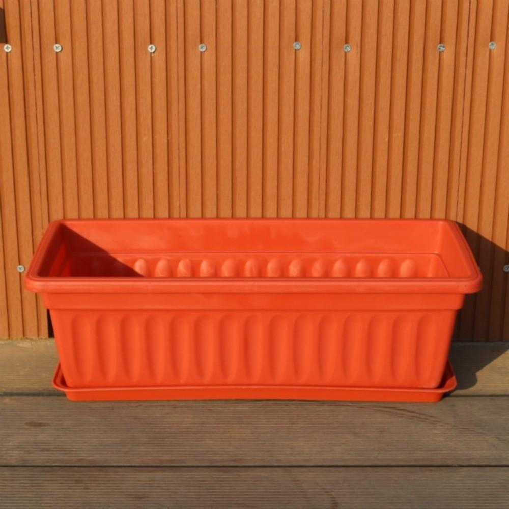 Plastic Rectangular Flower Pot With Tray Vegetable Planting Container Quality Plant Pot  Home