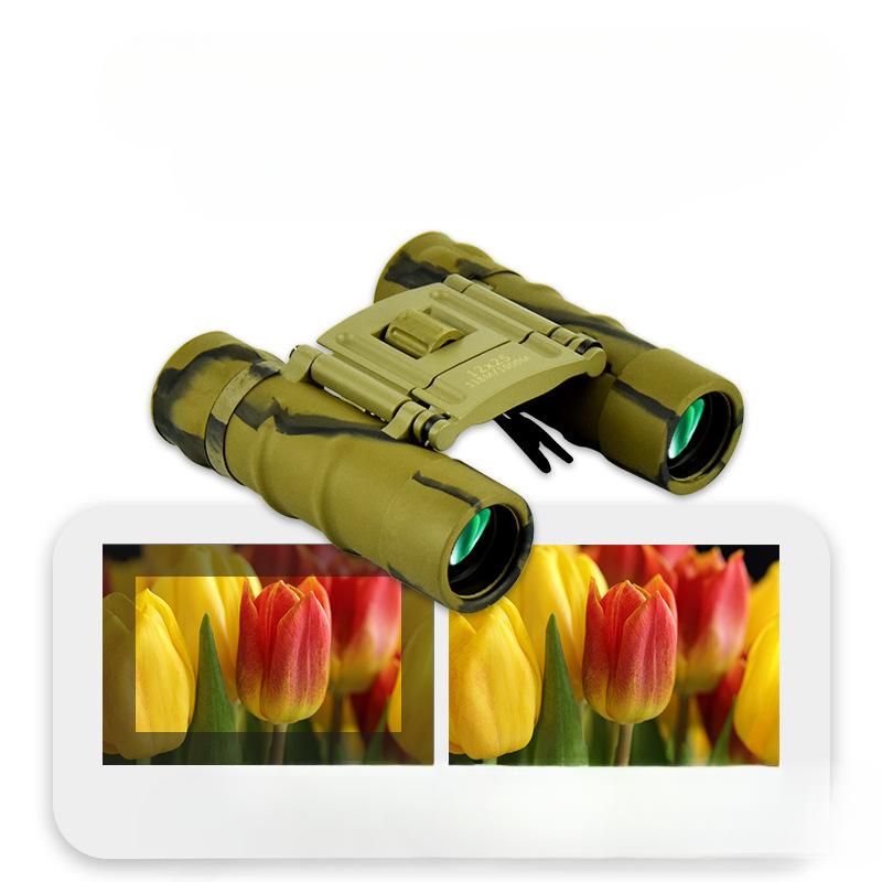 Новый камуфляжный бинокль 12 × 25, небольшой складной портативный полностью оптический HD-телескоп для улицы