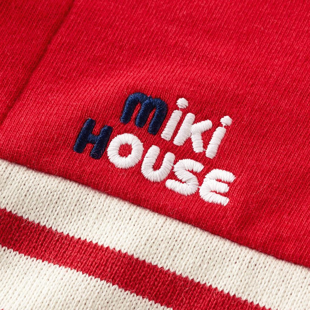 MIKI HOUSE Детский комбинезон-слип 70 см Красный Унисекс Хлопок Double-Knit Кант Открытие спереди до паха Сделано в Японии 43-1201-384