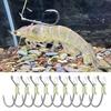 6/12/24Pcs Luminous Live Shrimp Fixing Hook Heavy Duty Metal Barbed Fishhook Freshwater Saltwater Catfish Bass Fishing Hook Fishing Accessories