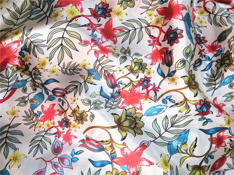 Большая Цветочная Ткань из Шелкового Сатина для Ципао, Подкладки и Ленты для Головного Убора
