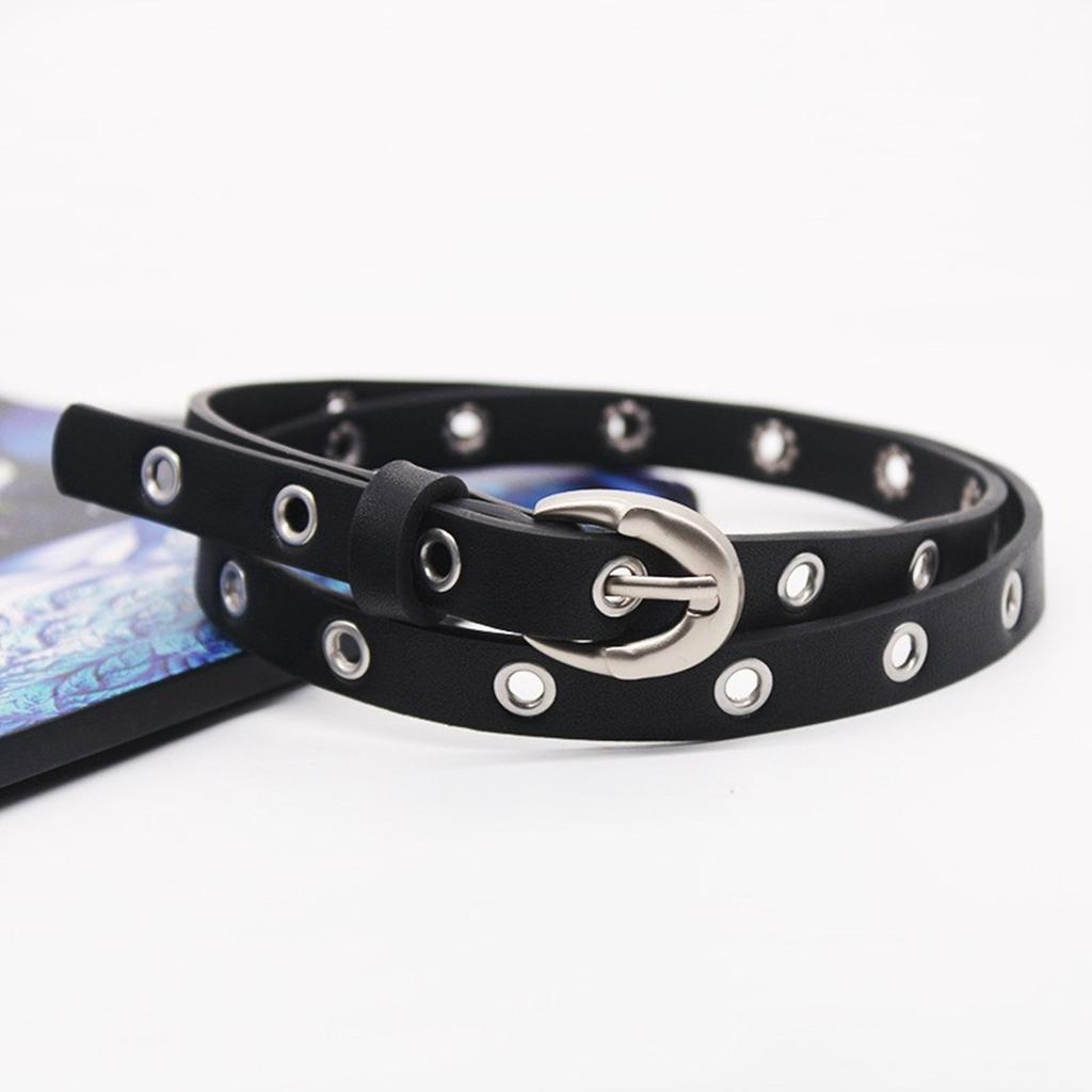 PU Leather Waist Belt with Pin Buckle Harajuku Star Rivet Waist Belt Woman Girls Jeans Dresses Skirt Coat Waistband