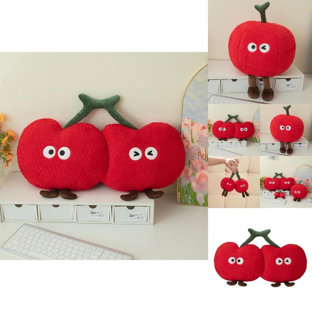Cartoon Cherry Stuffed Pillow Doll And Keychain For Bedroom Decor And Kids
