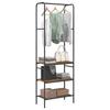 Clothes Rack with Shelf Rustic Wood Look 60 x 30 x 171 cm Engineered Wood