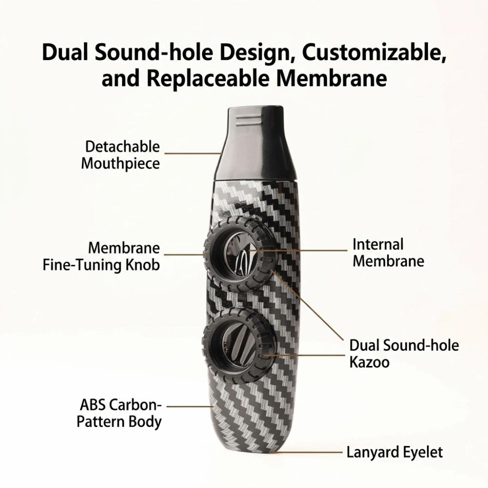 Two Membranes Adjustable Kazoo Double Hole Adjustable Double Hole Kazoo Ukulele Accompaniment