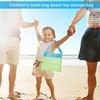 Kids Mesh Beach Bag with Adjustable Straps Seashell Collecting Sand Toy Storage for Boys Girls Breathable Quick-Dry Multi-Purpose Outdoor Bag