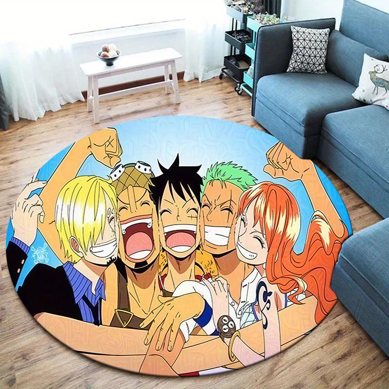 Luffy D Round Area Rug Carpet Rug For Living Room Bedroom Sofa Playroom Decor Nonslip Floor Mat
