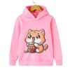 Printed Fashion Children Hoodies Ginger Cat Bobo Tea Sweatshirts Kids   Anime Coat Loose Long Sleeve Tops  Autumn Winter Clothes