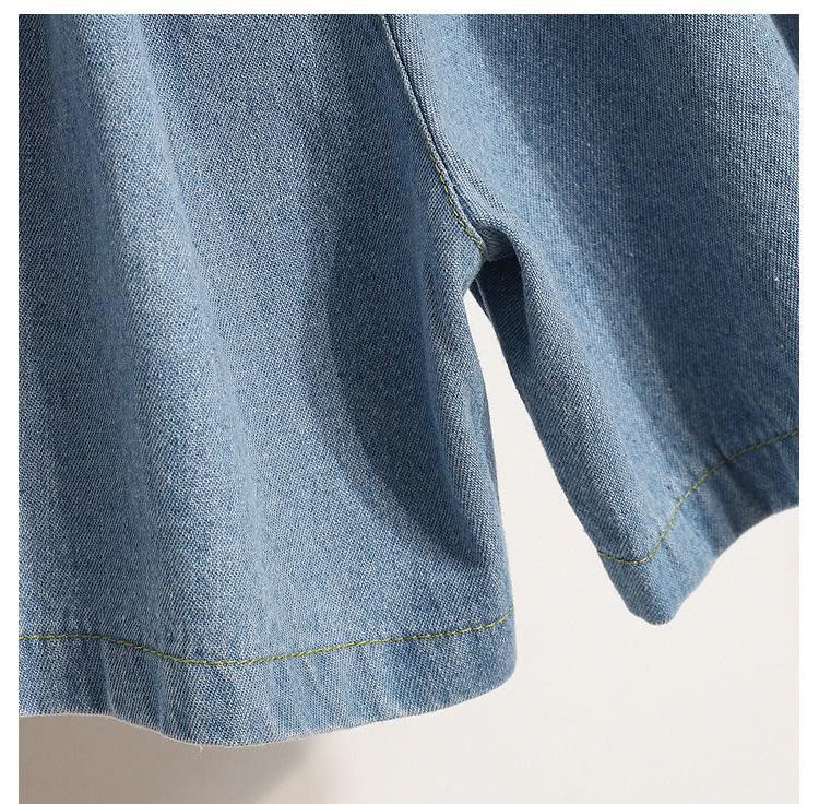 Plus Size Women's High Waist Denim A-Line Shorts - 200 Lbs Summer Loose Fit Hot Pants