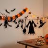 Acrylic Halloween Witch Hat Wall Art Spooky Witch Broom Witch Cloak Hat Party Bunting Funny Black Cat Spider