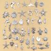 18/48Pcs/Lot Silvery Marine Life Charms For Handmade DIY Bracelets Conch/shells/turtles/fish/seahorse Pendants Earrings And Necklace Jewelry Making.