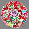 50 Roses Doodle Personality Small Fresh Plant Flowers DIY Skateboard Suitcase Stickers Waterproof