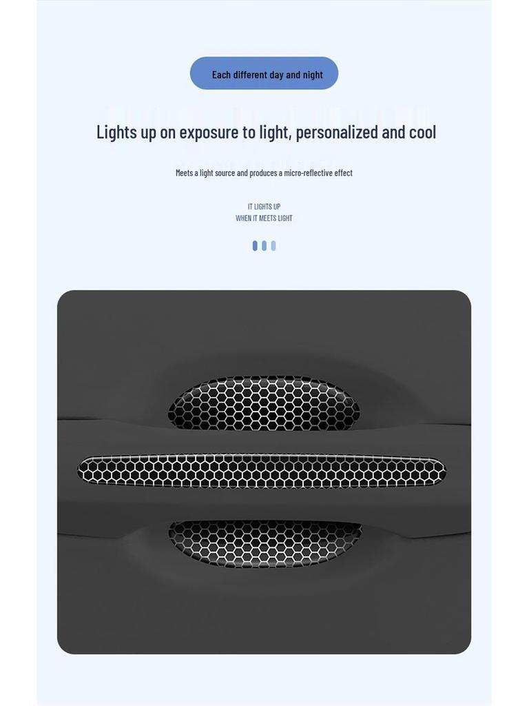 Защитная светоотражающая ромбовидная наклейка на дверную ручку автомобиля - Защита от столкновений и царапин, Черная