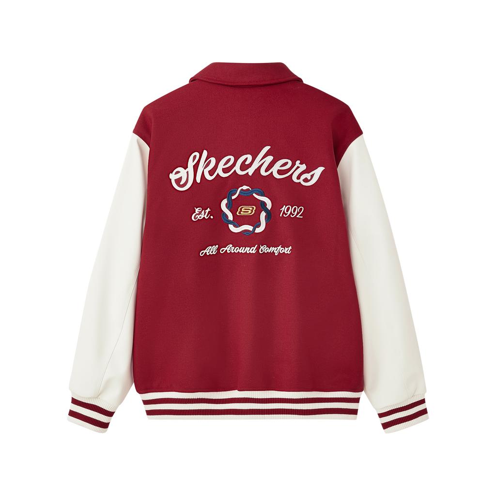 Skechers Теплая Американская Винтажная Модная Бейсбольная Куртка Мужская Куртка Светло-Красная L125M002-03LC