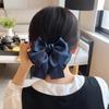 Удобная вязаная сетка для волос с бантом Элегантная винтажная корейская сетка для пучка Двухслойная сетка-чехол на зажим для волос Зажим для волос