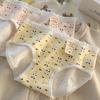 Antibacterial Cotton Cartoon Floral Panties with Skin Friendly and Seamless Waist and Hip Hugging Women’s Panties