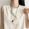 Drawable Black Rope Women Necklace Red Water Drop Collarbone Chain New Sweater Chain Autumn/Winter