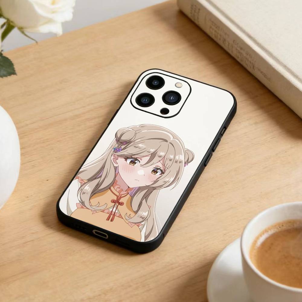 Чехол для телефона Аниме Watanare Для iPhone 17, 16, 15, 14, 13, 12 Plus, Max Мягкий Силиконовый Черный Чехол