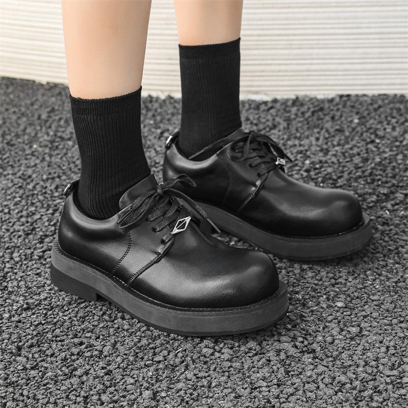 Весенние и летние туфли из кожи женские на платформе, увеличивающие рост, деловой костюм, свадебные туфли для парикмахеров, повседневные туфли дерби 5651-J