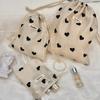 Сумка для хранения Champagne Love Drawstring Bag в литературном стиле из полиэстера в винтажном стиле с карманом на шнурке для монет, чехол-мешок с ремешком на веревке