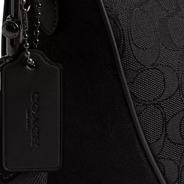 Coach Зал 45 Печать с логотипом Регулируемый съемный плечевой ремень Фирменный жаккард Большая сумка через плечо Мужские сумки Черный CAH85-BLK