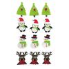 Foam Stickers Christmas Characters 3.5 To 5.1 Cm 12 Pieces