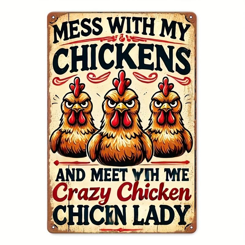 Angry Rooster Vintage Metal Sign Rustic Wall Decor for Home Garden Bar Indoor Outdoor Durable Chicken Art
