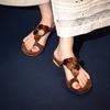 Pinch Slippers Women's Outer Wear Summer 2025 New Super Fire High-end Sense Sleeve Toe Flip-flops Flat Bottom French Beautiful Sandals