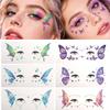 5 Sheets Glitter Butterfly Eye Stickers, Temporary Face Tattoos for Kids, Cartoon Decals for Festival Makeup, Party Decor