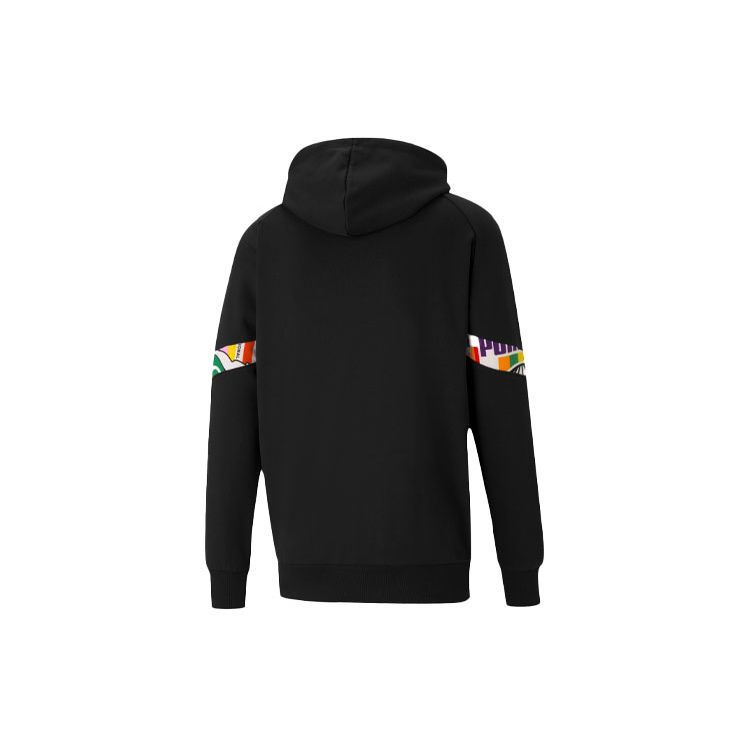 Puma Intl Sporty Paneled Print Hoodie Sweatshirt Men Tops Black 531330-01