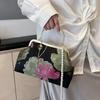 Сумки через плечо женские новые жемчужные модные цветы цепочка женская сумочка вышивка корейский стиль универсальные сумки