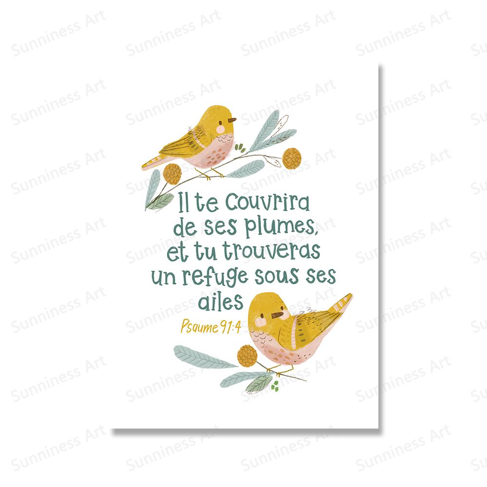 Bible Verse Wall Art Canvas Painting Christian Nursery Animal House Sun Flowers Quotes Print Nordic Poster for Living Room Decor