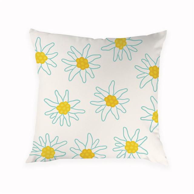 Маленькая подушка со свежим цветочным принтом, чехол для подушки для дома, гостиной, украшения дивана, квадратная подушка, наволочка