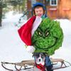 New Grinch Green Monster Plush Christmas Wreath Adorned Festive Holiday Decoration
