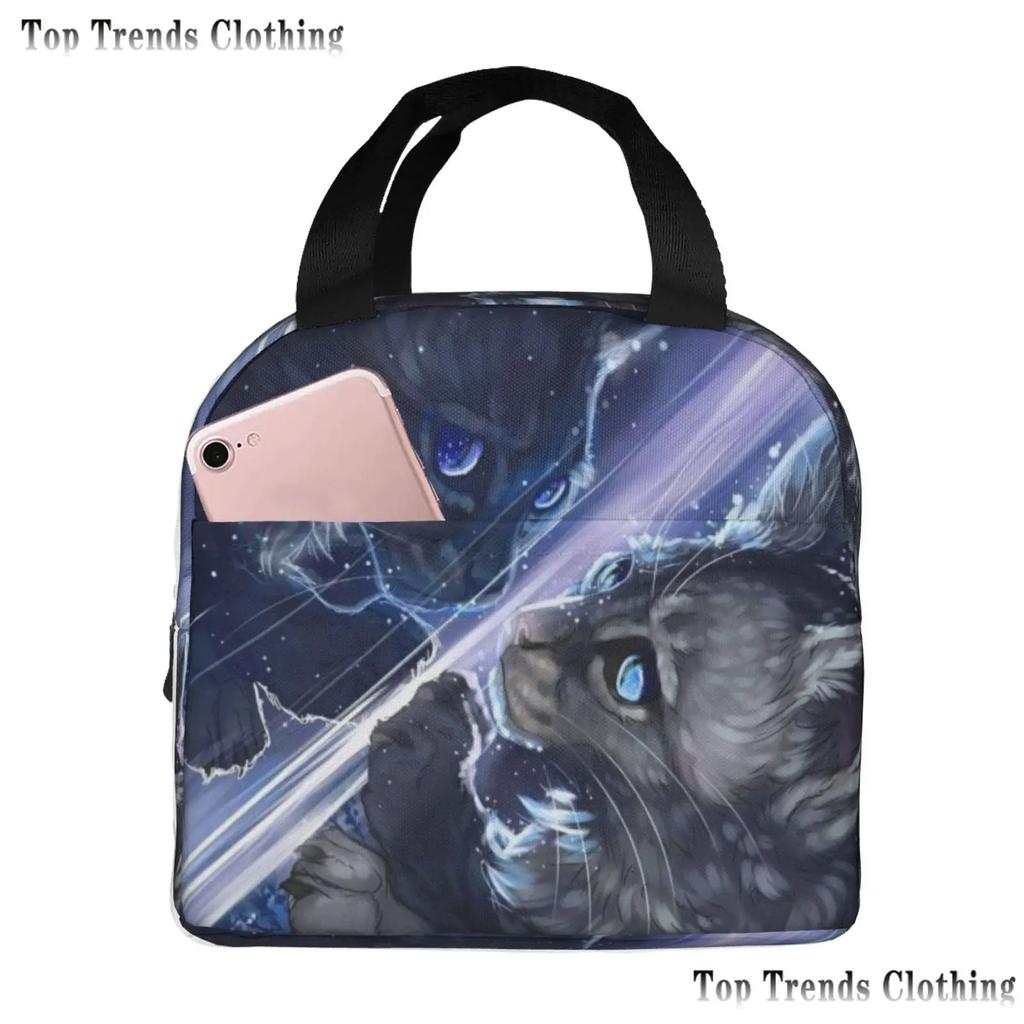 Сумка для ланча Warriors Cats для женщин, водонепроницаемая, термосумка для ланча в офис, школьные термосумки