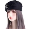 Elegant Korean Girls Female Keep Warm Winter Love Heart Leather Buckle Beret Painter Hat Women Caps