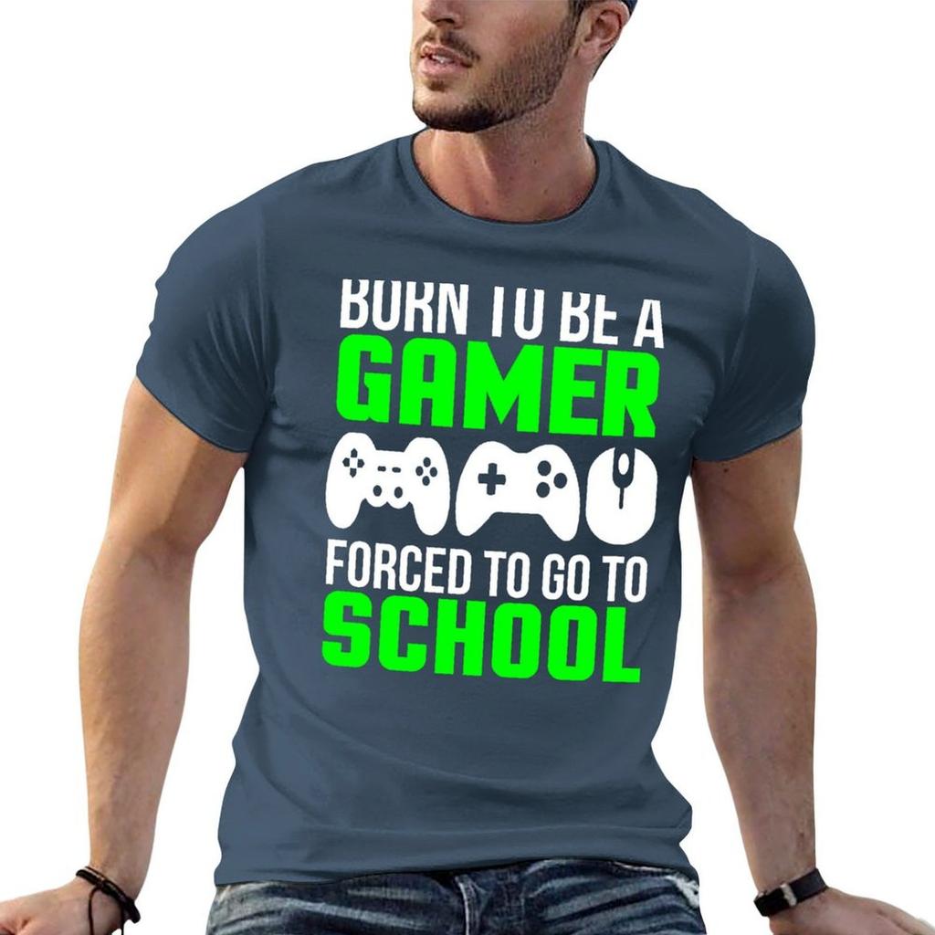 Born To Be A Gamer Funny School Tshirt Sweat Resistant Workout Tee Shirt