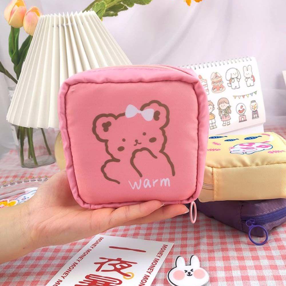 Cat Bunny Bear Rabbits Waterproof Cosmetic Bag Sanitary Napkin Bag Lipstick Pouch Coin Purse